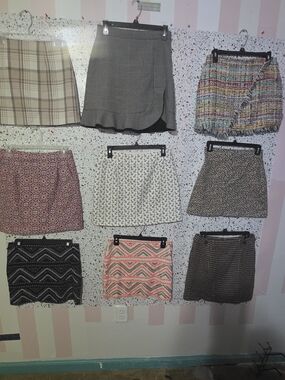 Express Gray Wrap-Style Mini Skirt
